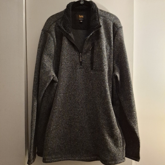 Lee Performance Men's 1/4 Zip Long Sleeve Gray Fleece Pullover - Picture 1 of 9